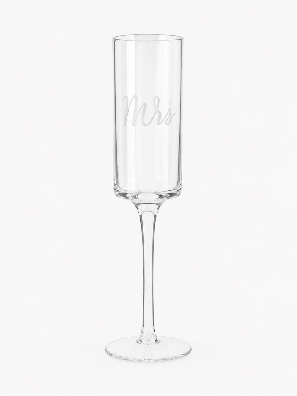 'Mrs' Champagne Flute - Elegant Glass Toasting Glass